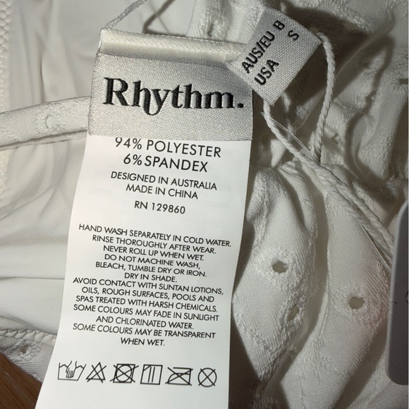 Free People Rhythm Brighton Ivory Eyelet One-Piece Swimsuit - Picture 8 of 9